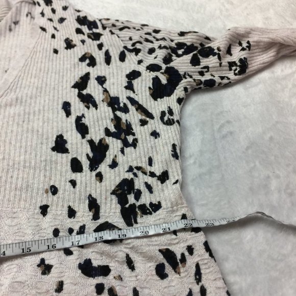 Nic + Zoe Long Cardigan Sweater 1X/2X Women Plus Gray Animal Print Linen Blend - Picture 7 of 14